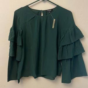 NWT Madewell Ruffle Sleeve Top